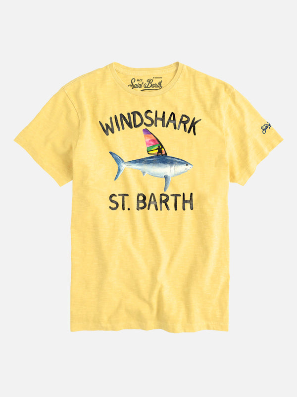 Shark print yellow boy t-shirt