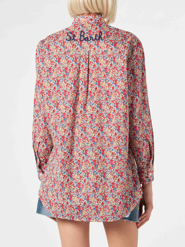 Woman Brigitte cotton shirt with flower print | Made with Liberty fabric