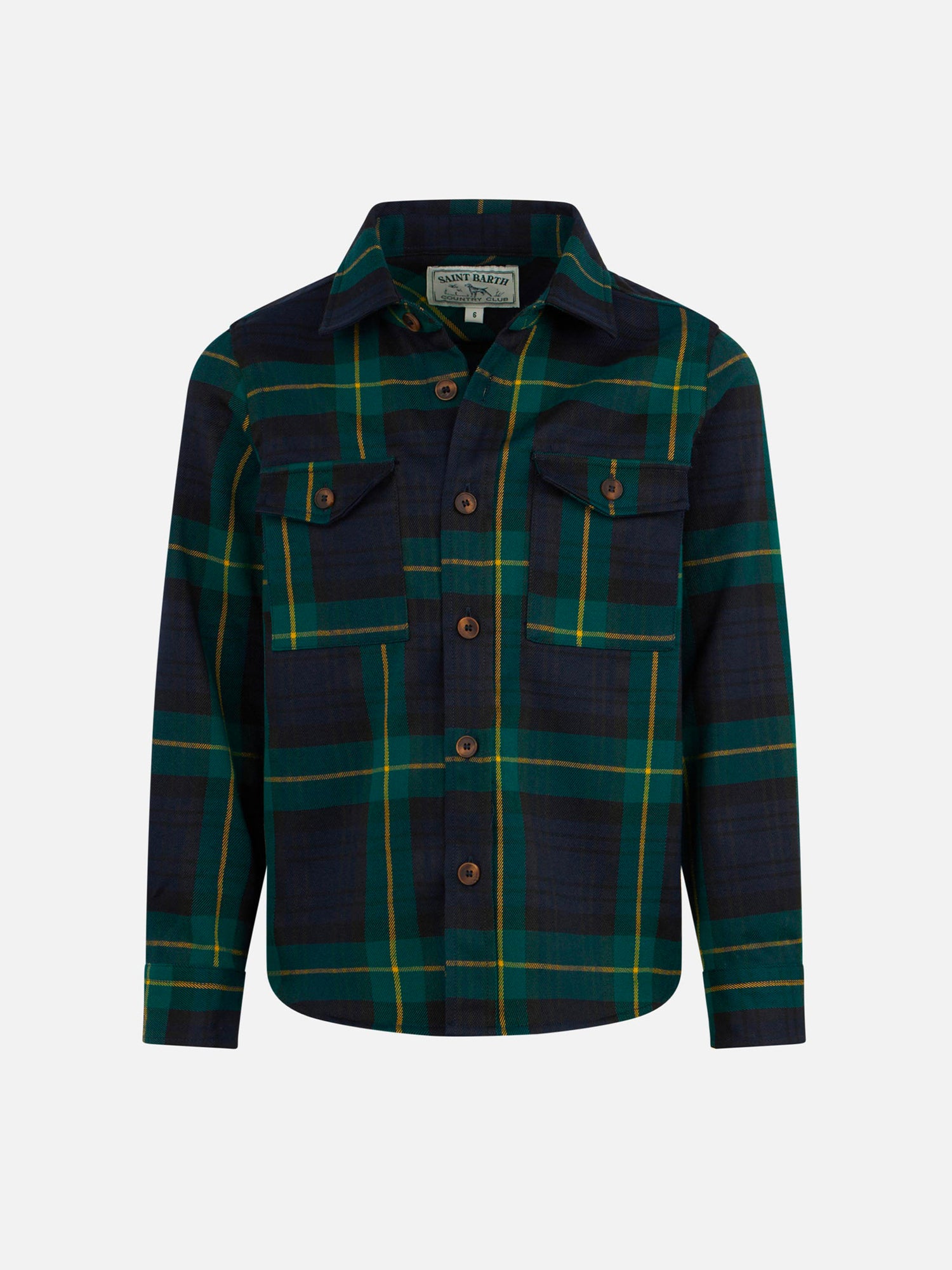 Boy wooly shirt with tartan print - MC2 Saint Barth