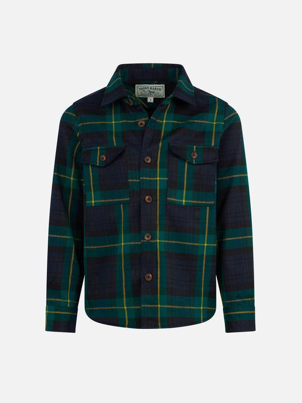 Boy wooly shirt with tartan print