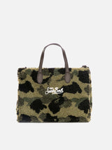 Camouflage sherpa fabric Vivian handbag