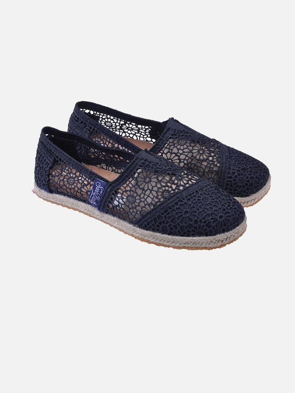 Black macramè espadrillas for woman