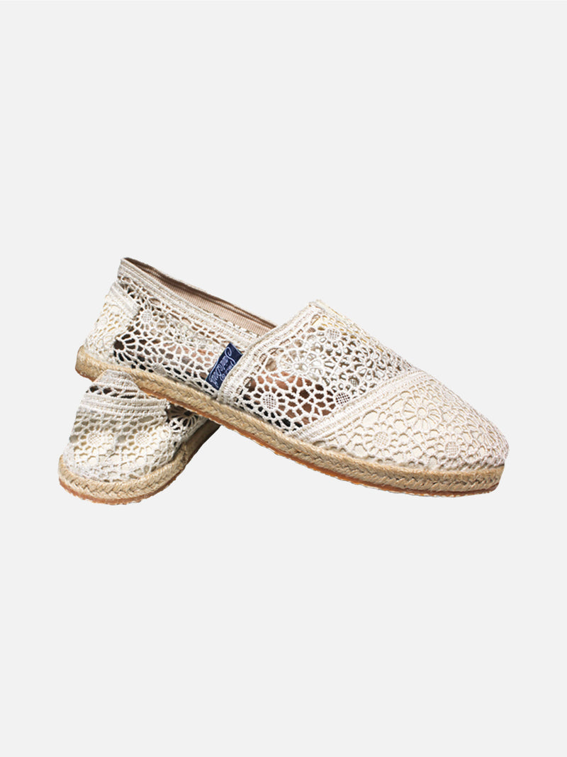 Espadrillas macramè bianco sporco