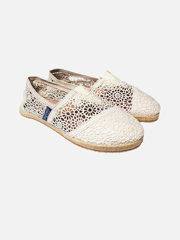 Espadrillas macramè bianco sporco