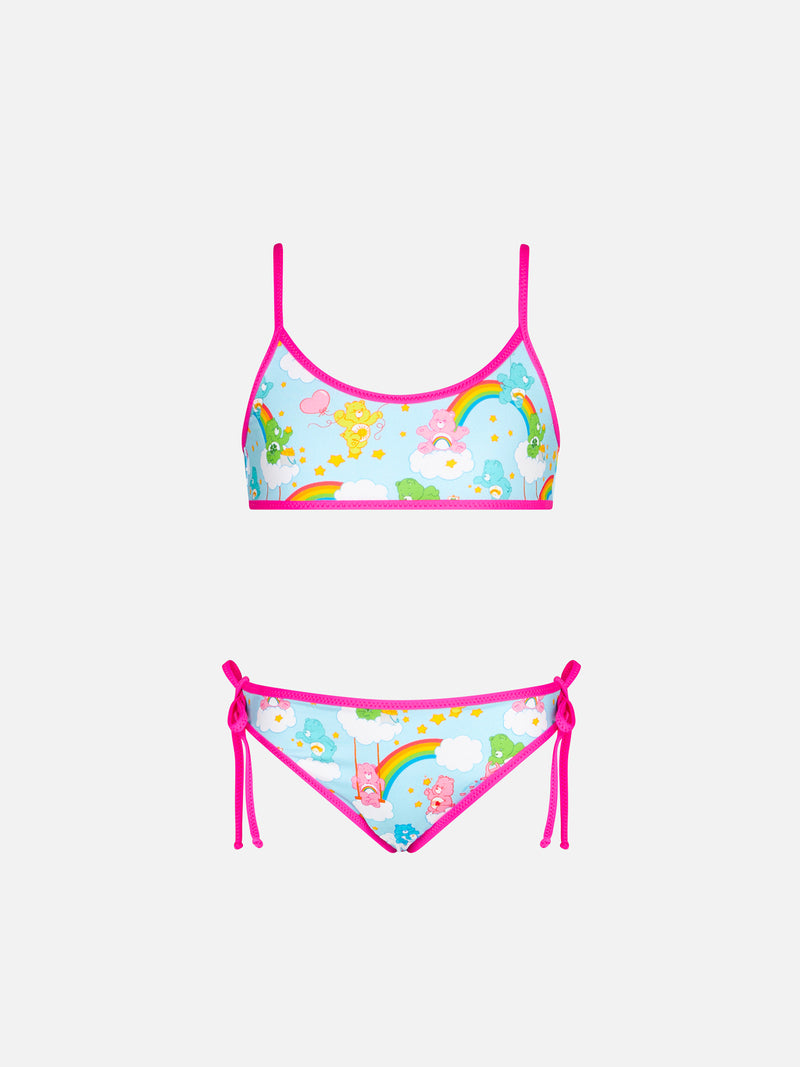 Mädchen-Bralette-Bikini mit Bären und Regenbögen | SONDEREDITION „PFLEGEBÄREN“.