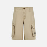 Pantaloncini cargo da bambino in cotone beige