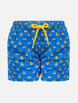 Boy lightweight fabric swim shorts with Ducky and Napoli logo print | SSC NAPOLI SPECIAL EDITION