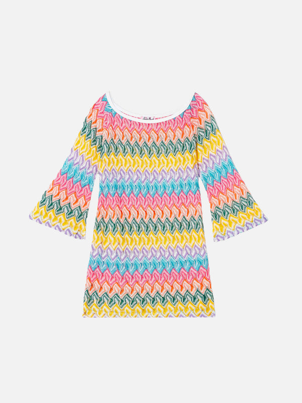 Girls Knit Dress Chevron