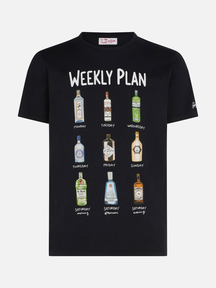 Man cotton vintage treatment t-shirt with cocktails print - MC2 Saint Barth