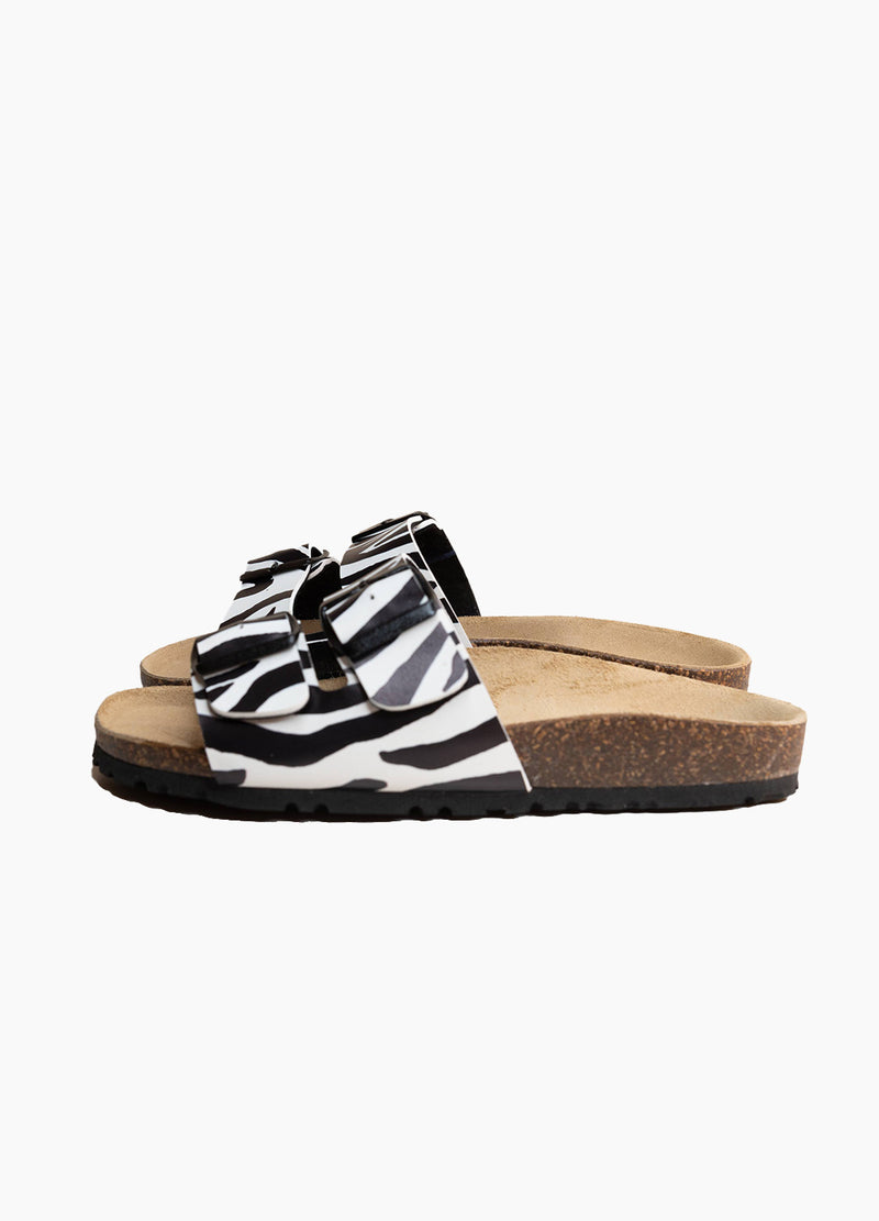 Cork sandals zebra print