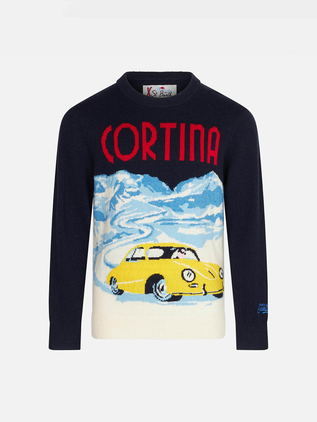 Marineblauer Pullover für Jungen mit Cortina-Jacquard