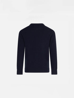Marineblauer Pullover für Jungen mit Cortina-Jacquard