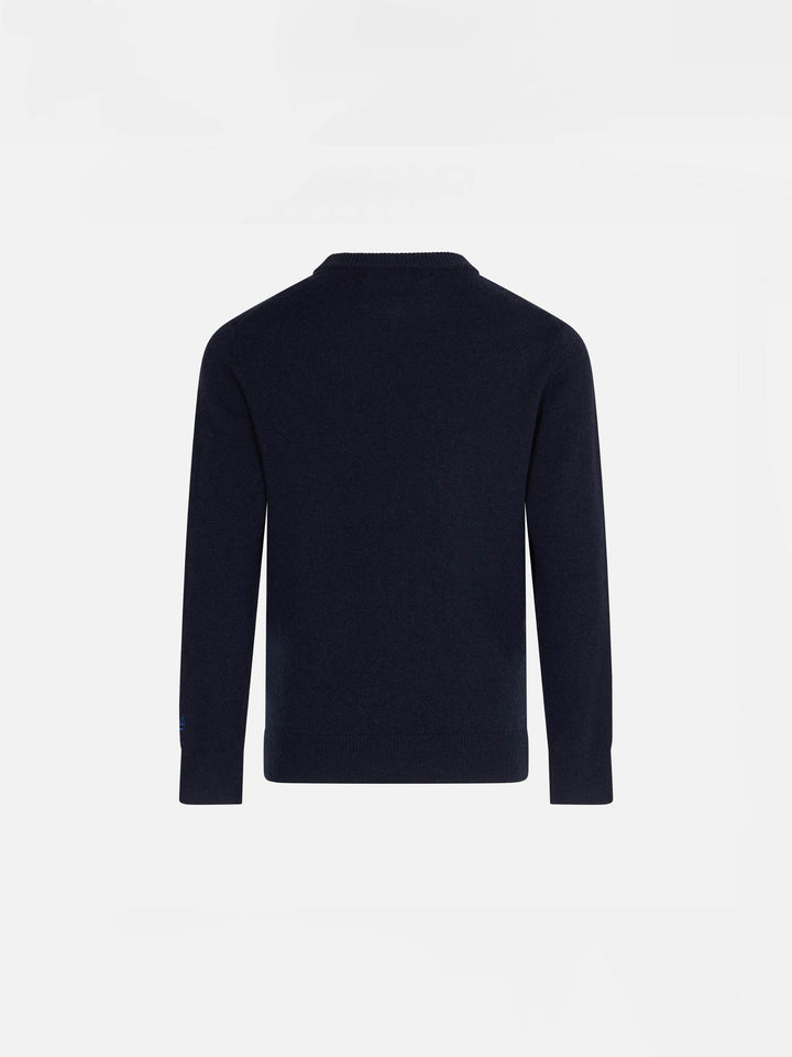 Marineblauer Pullover für Jungen mit Cortina-Jacquard
