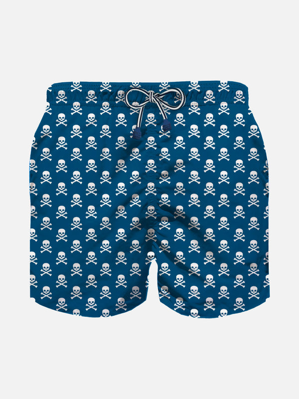 Jungen-Badeshorts aus leichtem Stoff mit Piraten-Print