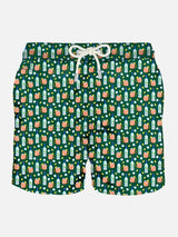 Light fabric man swim shorts vodka mule print