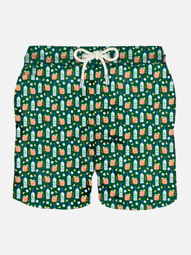 Light fabric man swim shorts vodka mule print