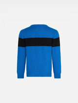 Boy blue sweater with Courma lettering