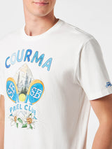 Herren-T-Shirt aus schwerer Baumwolle mit Courma Padel Club-Aufdruck