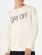 Man crewneck knitted sweater with Day Off embroidery