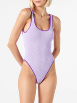 Woman lilac crinkle one piece swimsuit | MELISSA SATTA SPECIAL EDITION