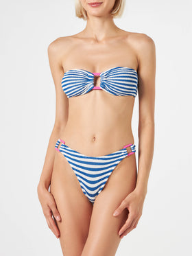 Bikini bandeau de mujer en tejido crinkle 