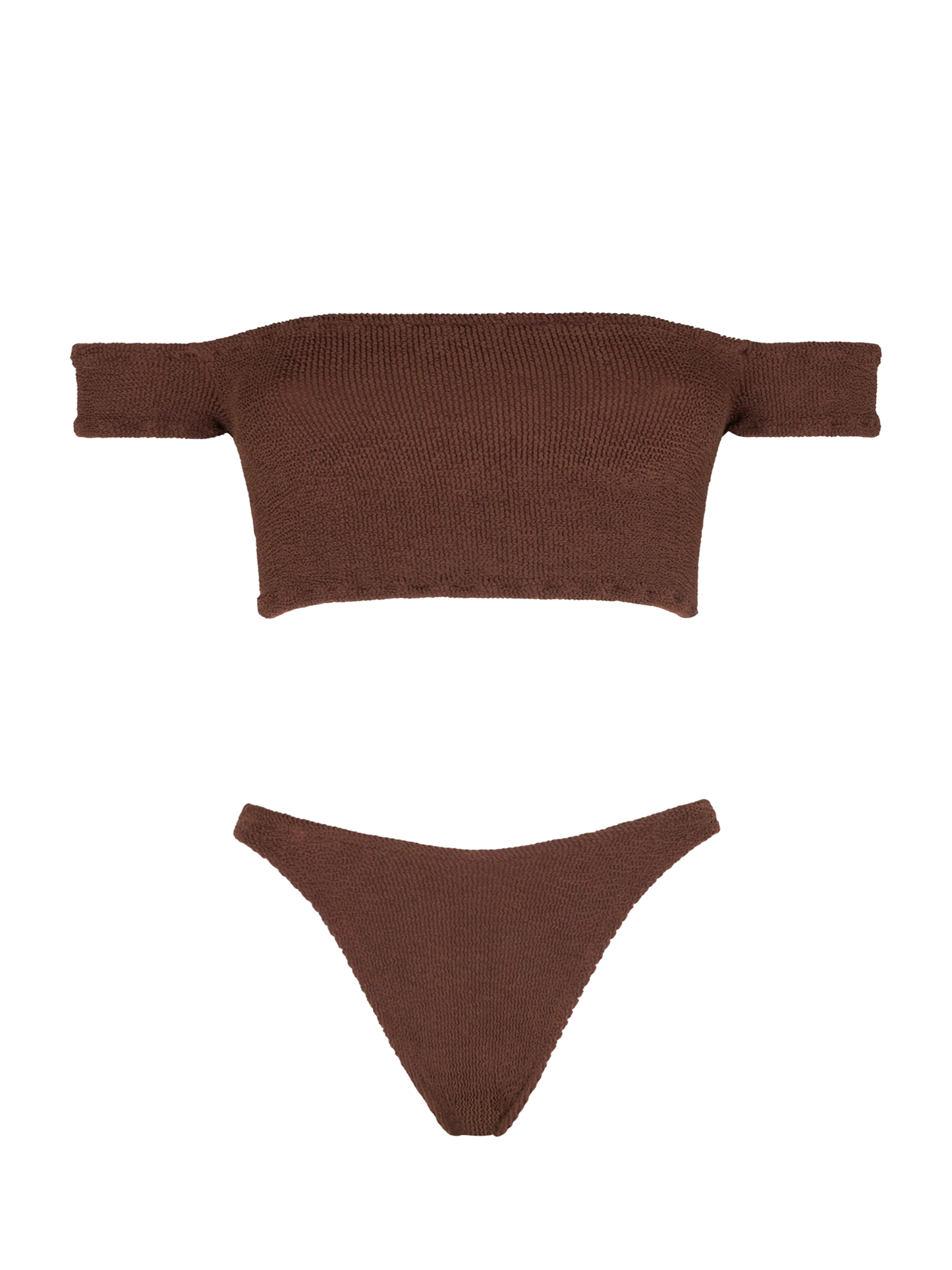 Woman crinkle wide shoulder strap bikini