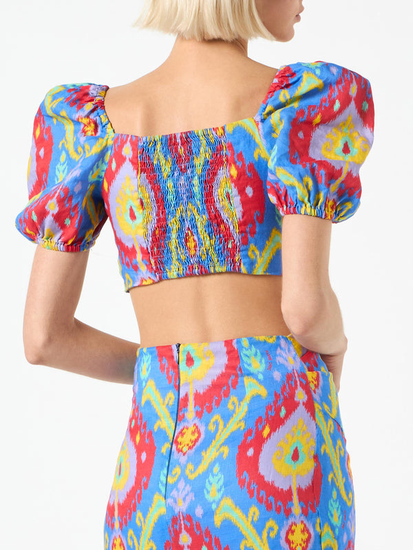 Crop top with ikat print