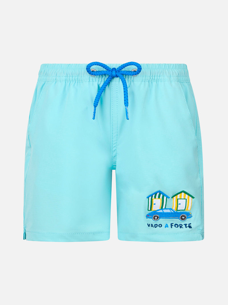 Boy Comfort Badeshorts mit Vado a Forte-Stickerei