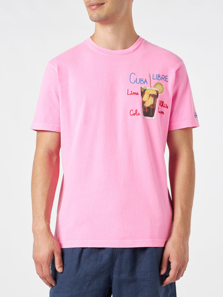 T-shirt da uomo in cotone con ricamo Cuba Libre