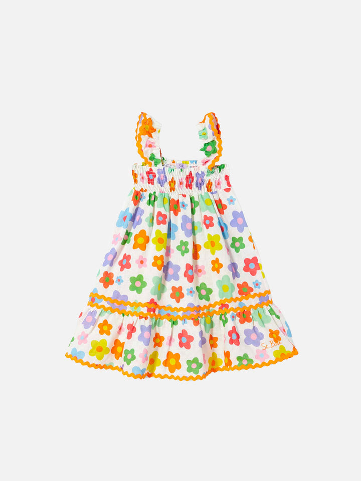 Girl dress with multicolor flowers - MC2 Saint Barth