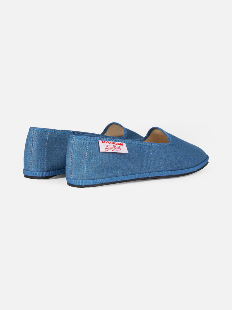 Mocassini pantofola da donna in denim | MY CHALOM SPECIAL EDITION