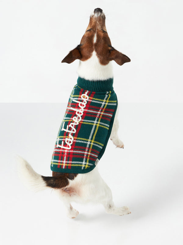 Hundepullover mit Tartan-Print