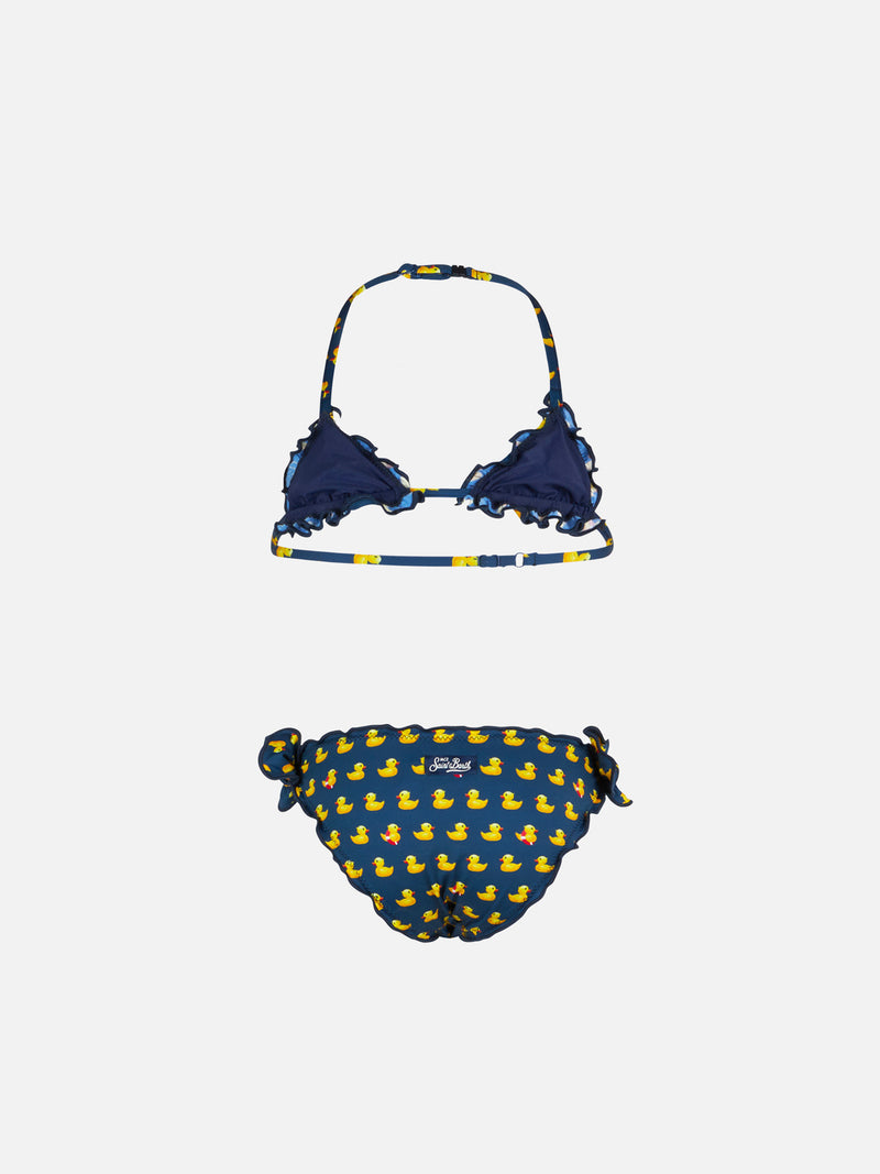 Bikini da bambina a triangolo con stampa