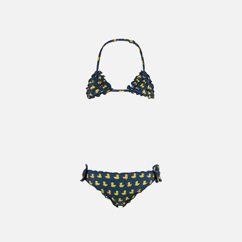 Bikini da bambina a triangolo con stampa