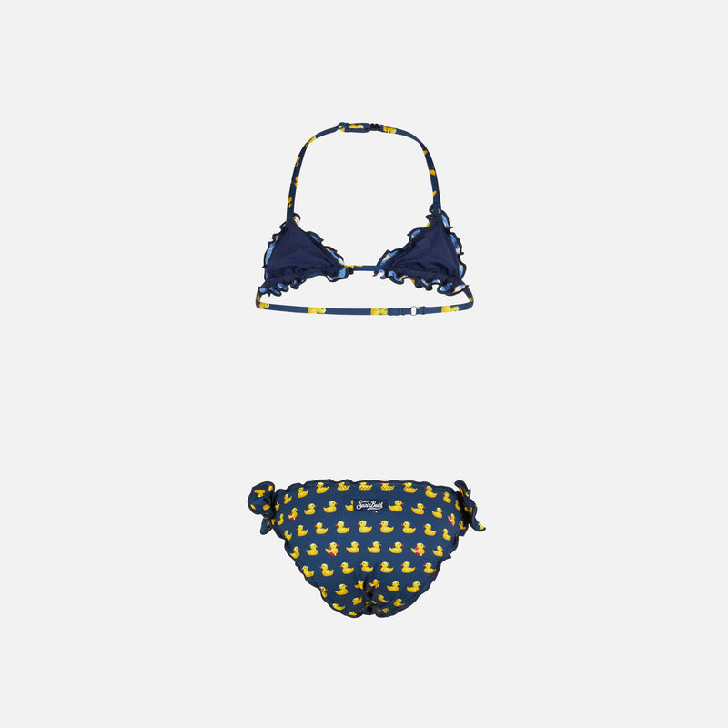 Bikini da bambina a triangolo con stampa