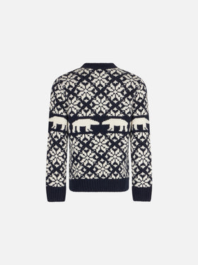 Maglione da bambino girocollo con fantasia norvegese