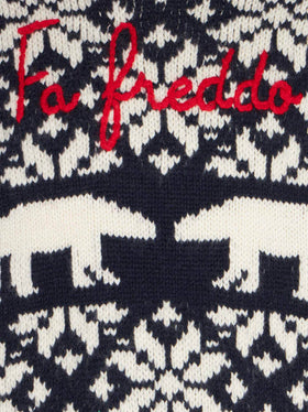 Maglione da bambino girocollo con fantasia norvegese