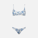 Damen-Bralette-Bikini mit Blumendruck