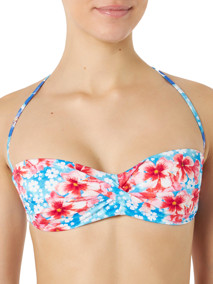 Top a fascia da donna con stampa fiori