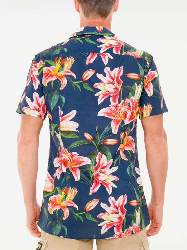 Camicia da uomo stampa tropicale