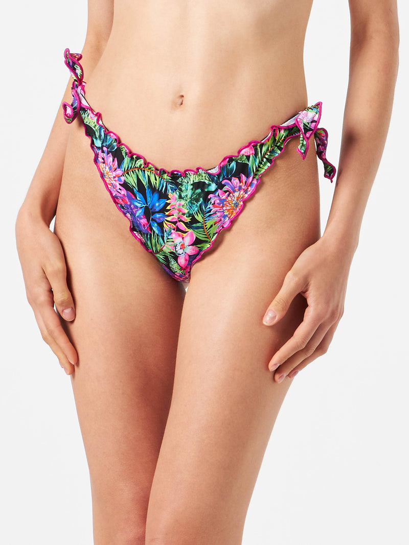 Flowers all over print swim briefs