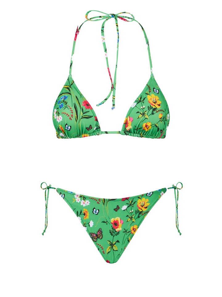 Woman triangle bikini with flower print - MC2 Saint Barth