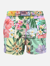 Patchflower mid-length swim shorts