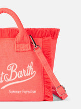 Mini Vanity Frottee-Handtasche in Neonrosa