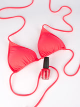 Bikini da donna a triangolo rosso fluo