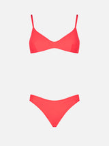 Damen-Bralette-Bikini in Neonrot