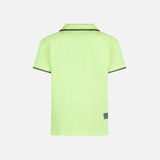 Fluo yellow piquet polo with St. Barth logo