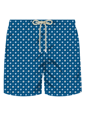 Comfort Light stretch swim shorts with tie print