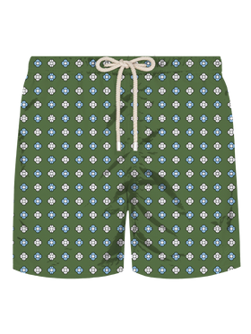 Comfort Light stretch swim shorts with tie print
