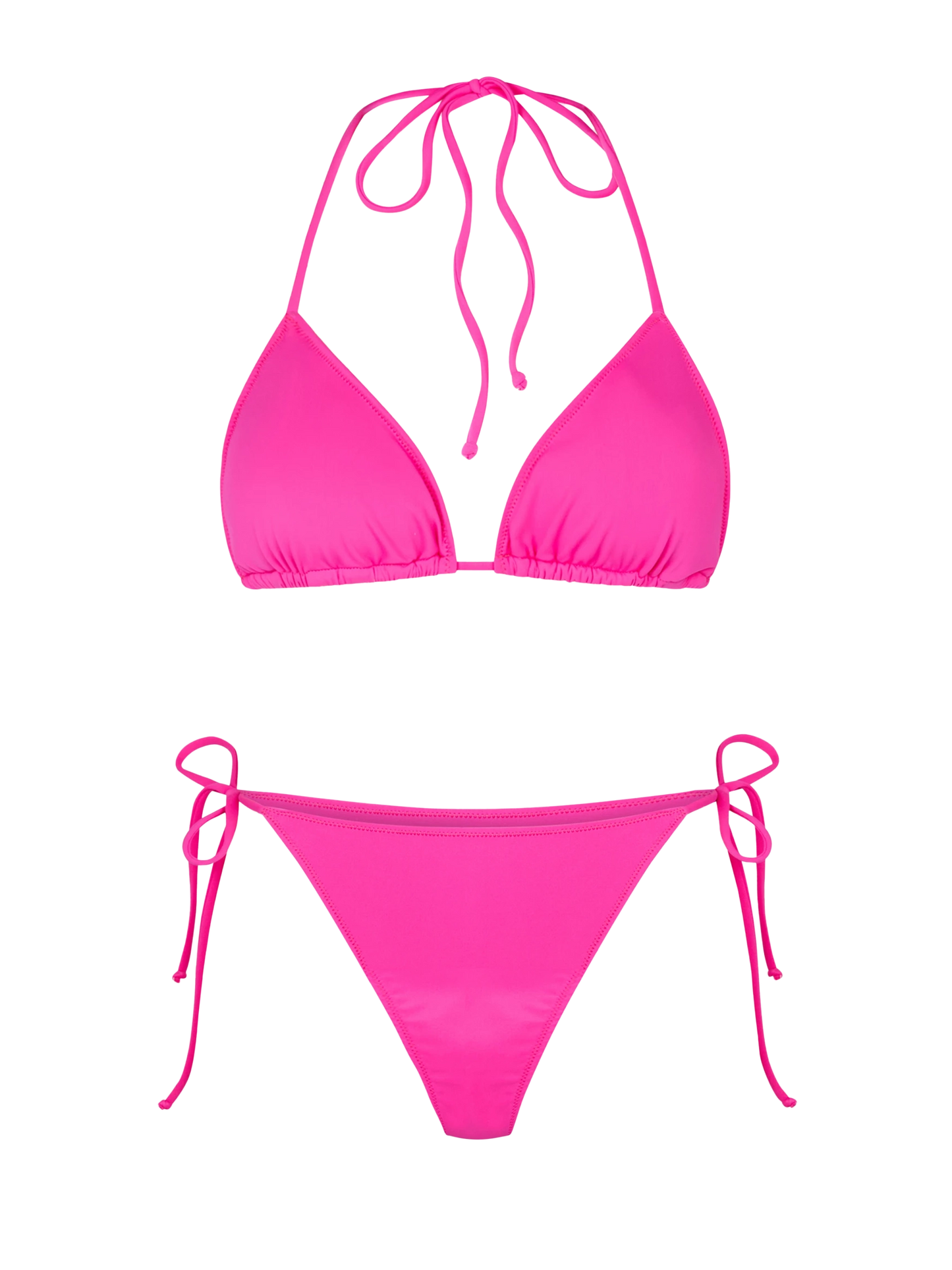 Woman fuchsia triangle bikini